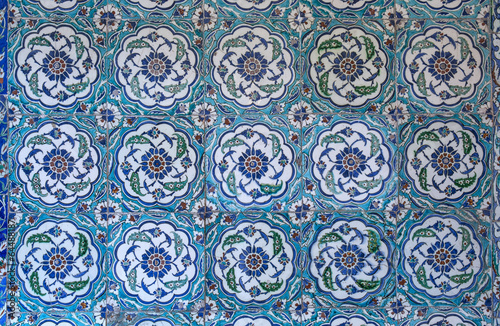 View of wall tiles in Blue Mosque, Istanbul