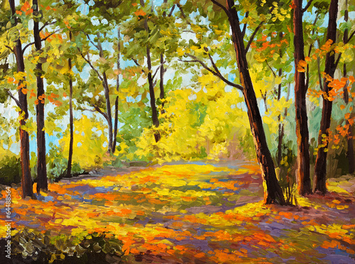Oil Painting - Autumn forest