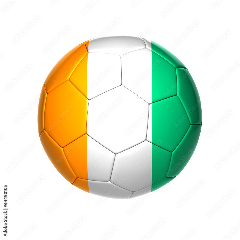 Fototapeta premium football ball with Cote d'Ivoire flag