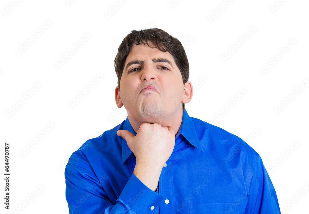 Pissed off man, giving you get lost, despise, detest sign 