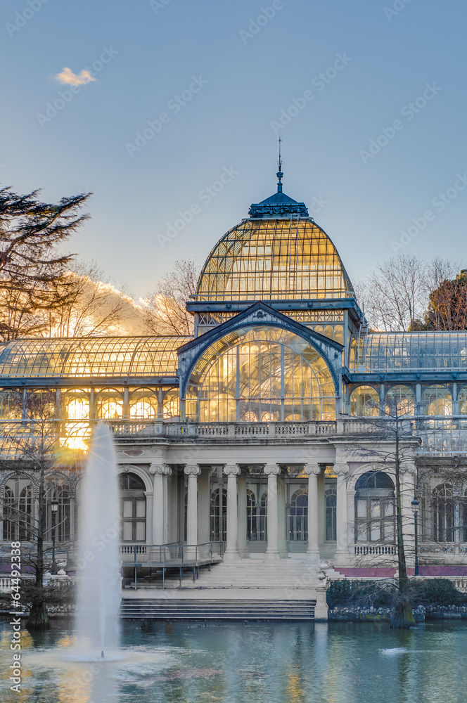 Obraz premium Crystal Palace on Retiro Park in Madrid, Spain.