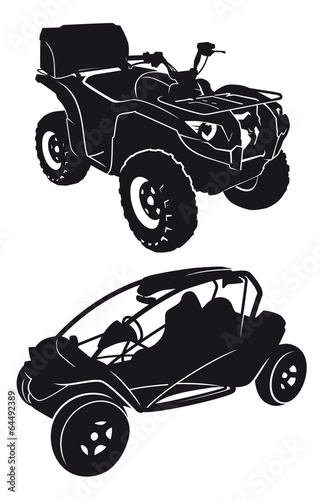 buggies and quads vector silhouettes