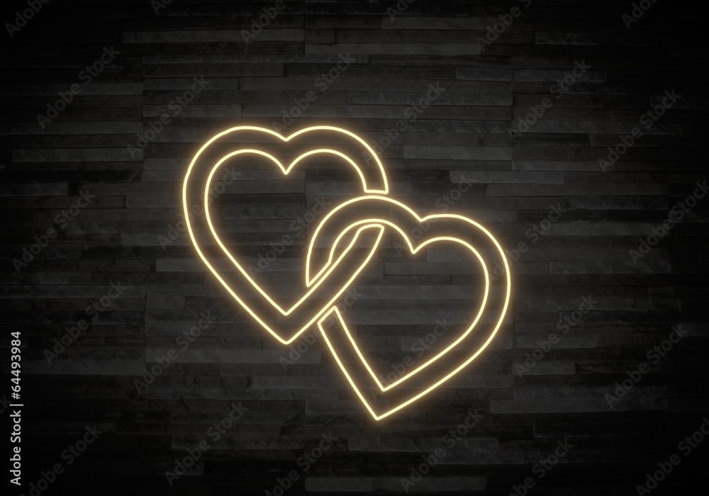 3d render of a exclusive two hearts label on classy stone wall 3d render of a exclusive two hearts label on classy stone wall