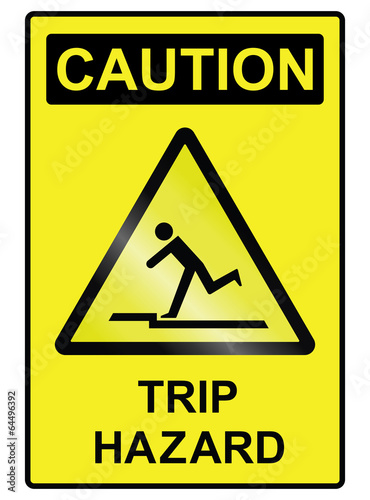 Trip hazard public information sign photo