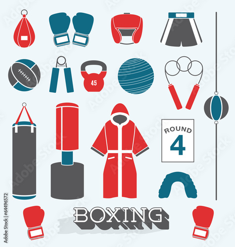 Vector Set: Boxing Objects and Icons