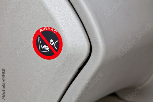 Airbag warning sign of a German car
