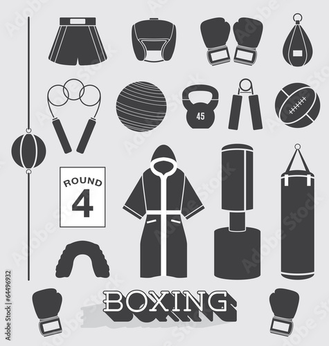 Vector Set: Boxing Objects and Icons