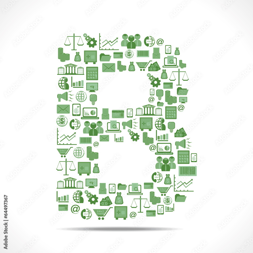 B design with business icon concept vector B design with business icon concept vector