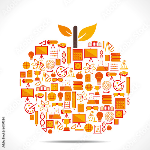 apple design with educational icon concept vector