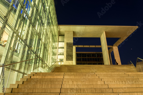 enlighted stairs in a clear night