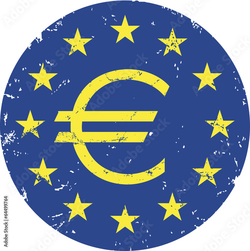Eurosymbol mit Sternen und Kratzer