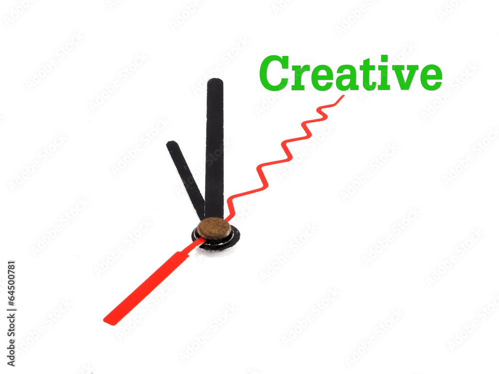 image of clock with Creative text image of clock with Creative text