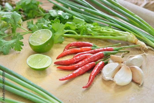 Set of thai vegetable ingredients photo