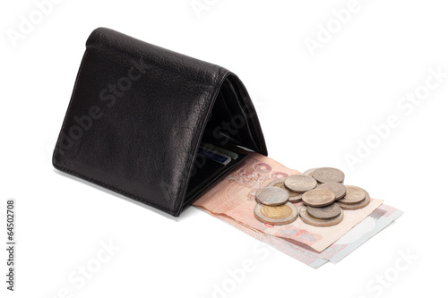 Black leather wallet