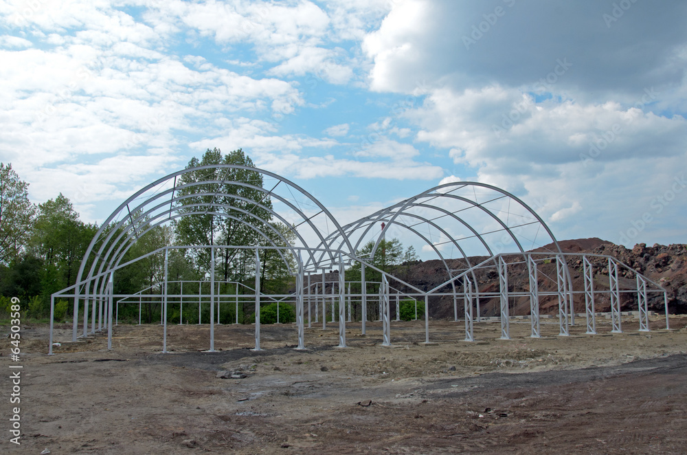 Fototapeta premium Construction site of modern warehouse