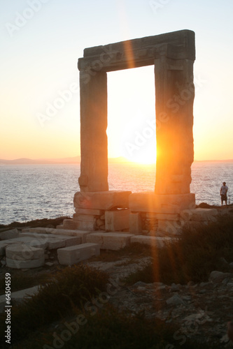 Apollo Door Sun Set Naxos Chora Cyclades Greece 12