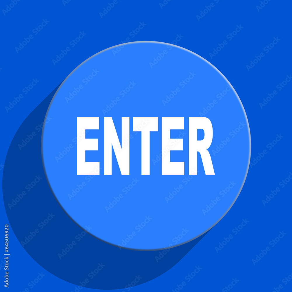 enter blue web flat icon