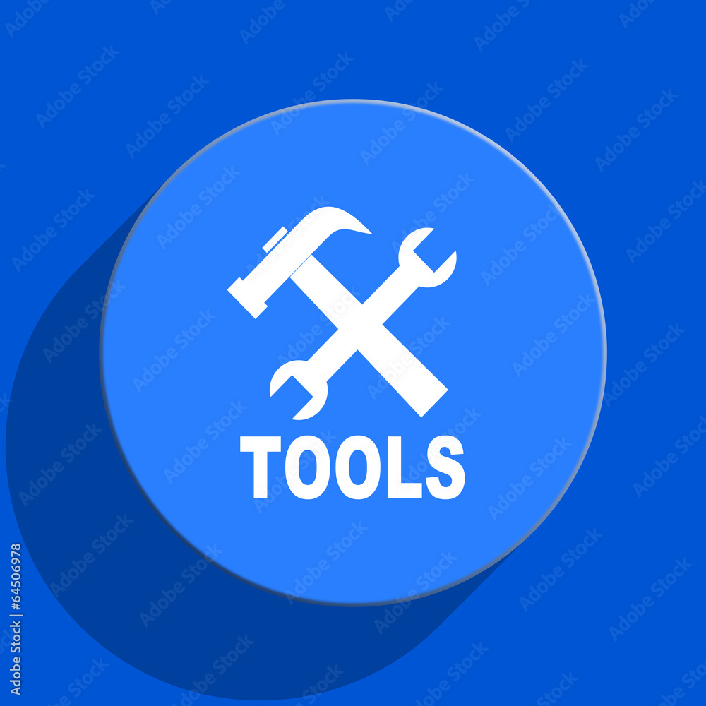 Fototapeta premium tools blue web flat icon