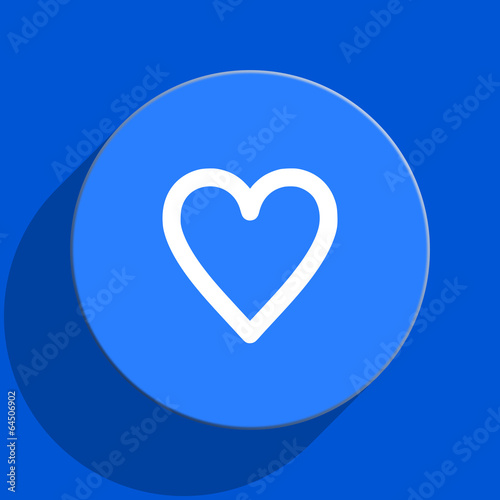 heart blue web flat icon