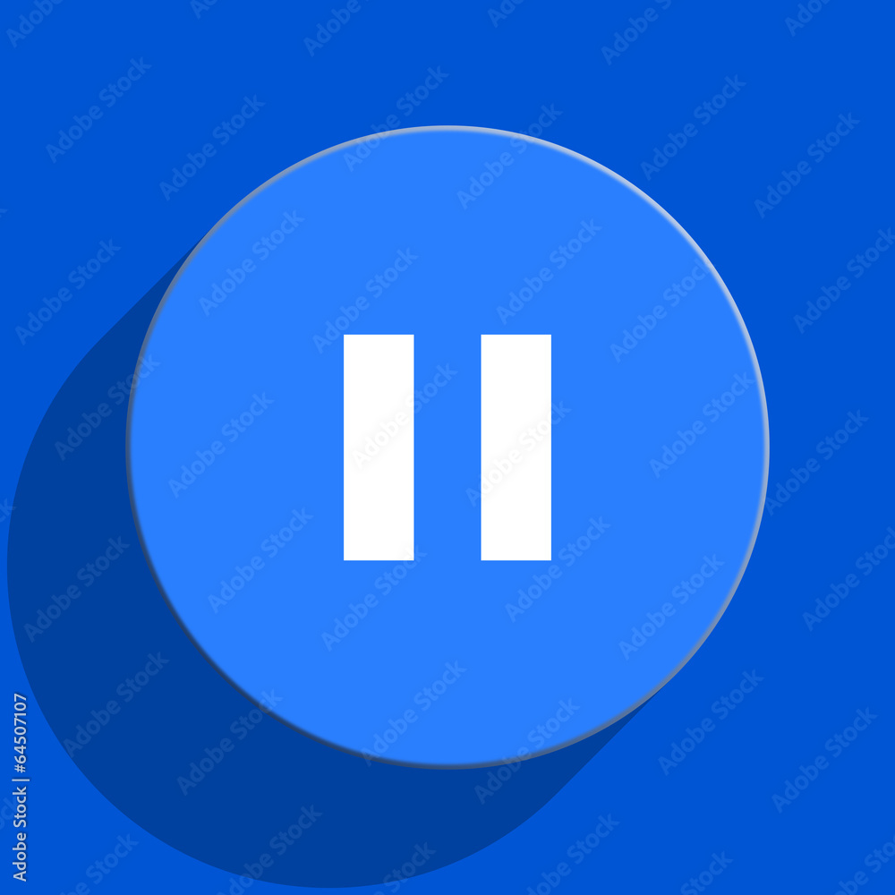 pause blue web flat icon pause blue web flat icon