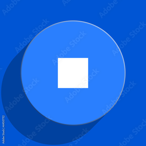 stop blue web flat icon