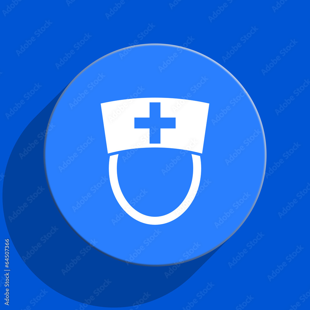 nurse blue web flat icon