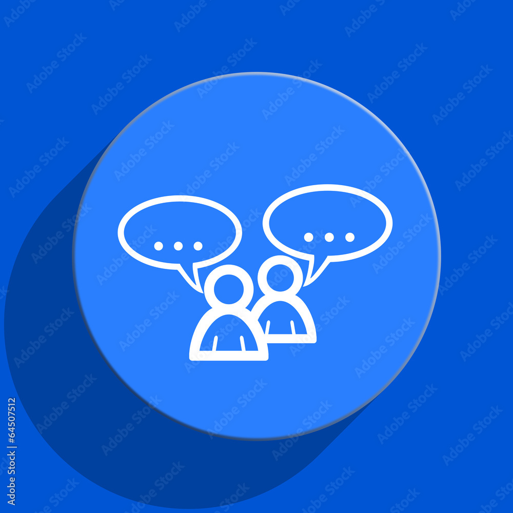 forum blue web flat icon forum blue web flat icon