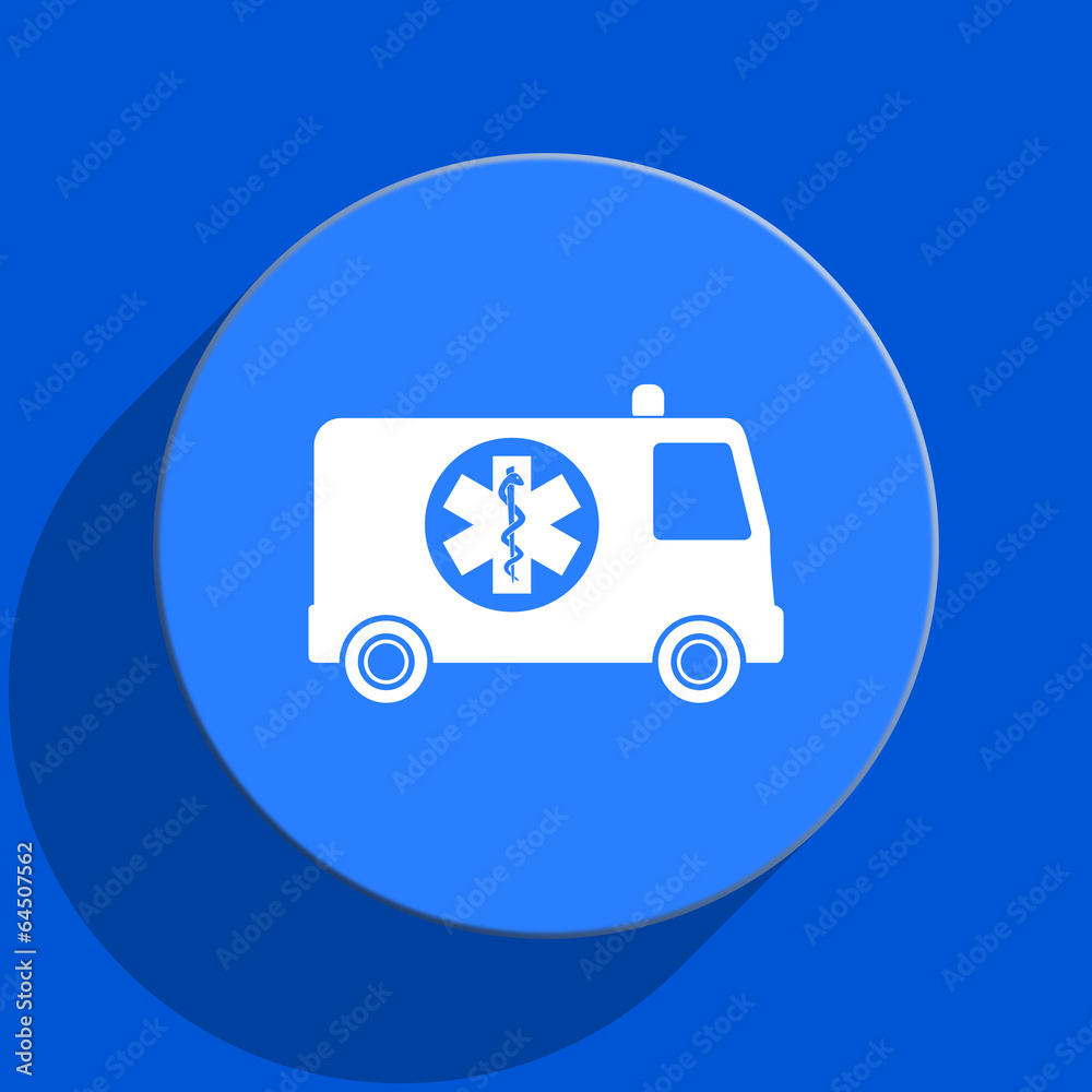 ambulance blue web flat icon ambulance blue web flat icon