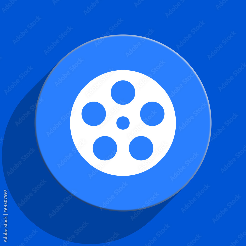 film blue web flat icon