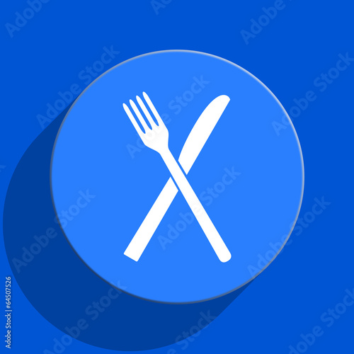 restaurant blue web flat icon