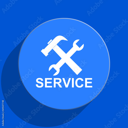 service blue web flat icon