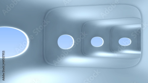 movement within a corridor of a spaceship, loopable