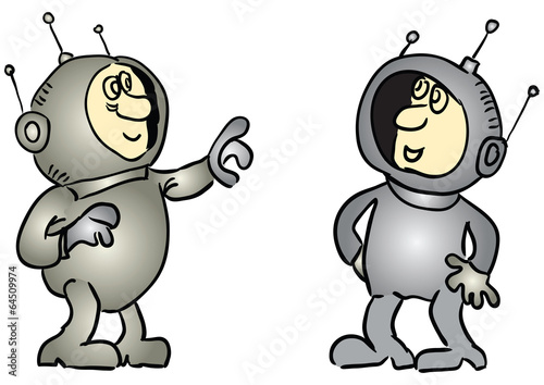 Cartoon astronauts