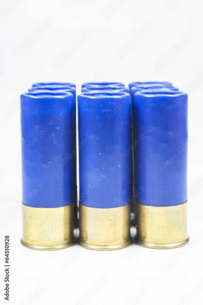 Shotgun no.12 Ammunition isolated on white Shotgun no.12 Ammunition isolated on white