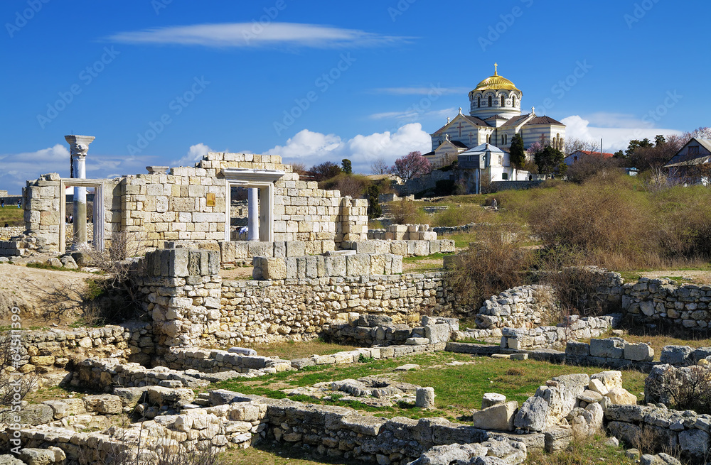 Ruins of the Basilica and Saint Volodymyr Cathedral in Chersones