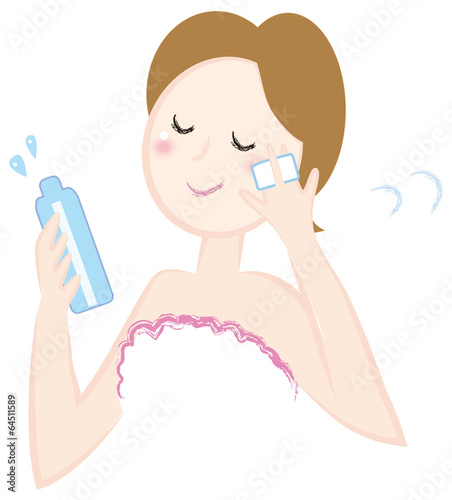 スキンケアする女性