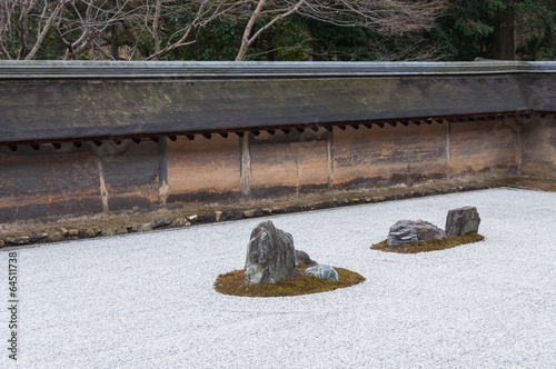 Stone garden in Ryoanji temple