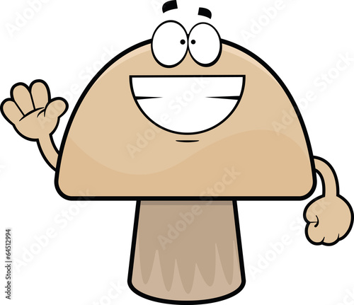 Grinning Cartoon Mushroom