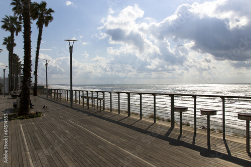 Wooden promenade in Bat-Yam  Israel