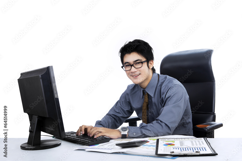 Businessman working at office isolated Businessman working at office isolated
