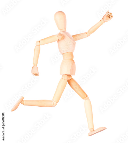 wooden Dummy sprinter running isolated