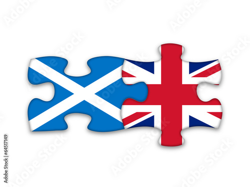 SCOTTISH and UK FLAGS Jigsaw Pieces (european union politics)