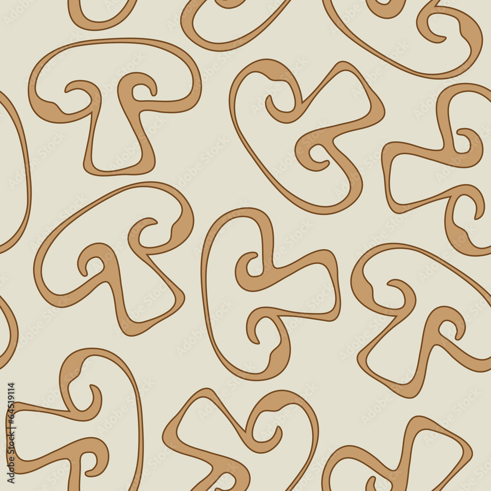 Seamless pattern with sketchy champignons Seamless pattern with sketchy champignons