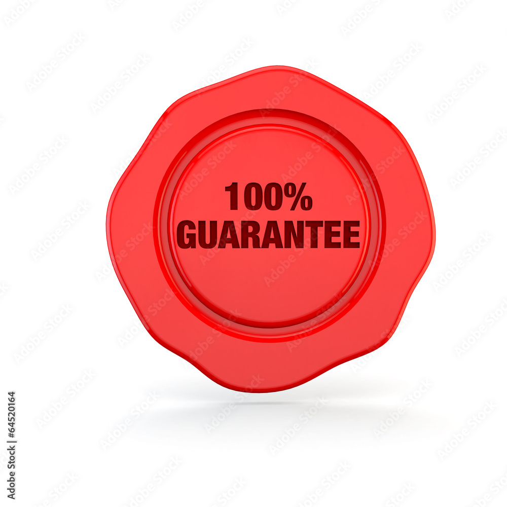 100% guarantee in red on a white background 100% guarantee in red on a white background