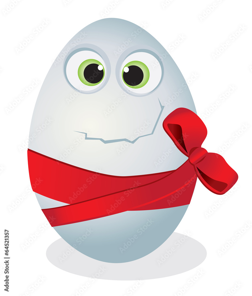 Funny egg with a red bow Funny egg with a red bow