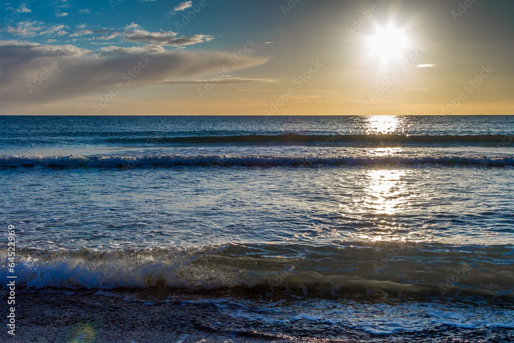 Obraz premium Sonnenuntergang am Ostseestrand