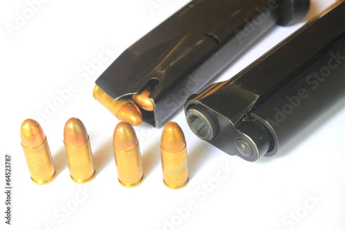 close up Gun with ammunition
