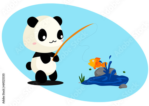 Fototapeta Naklejka Na Ścianę i Meble -  Panda and Fish