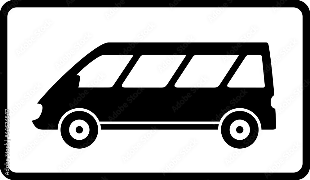icon with black mini bus