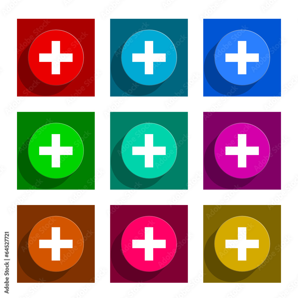 Obraz premium plus flat icon vector set